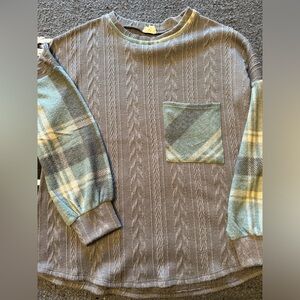 Gray And Plaid Sweater